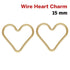 14k Gold Filled Wire Heart Charm, 15 mm, 18 GA, (GF-772)